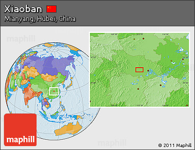 Political Location Map of Xiaoban