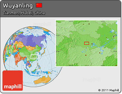 Political Location Map of Wuyanling