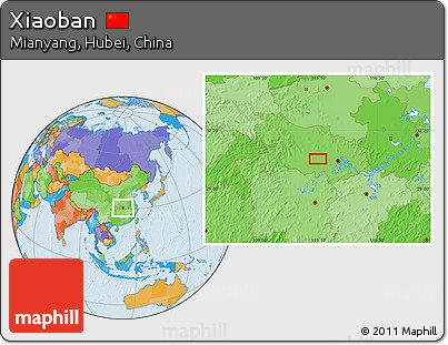 Political Location Map of Xiaoban