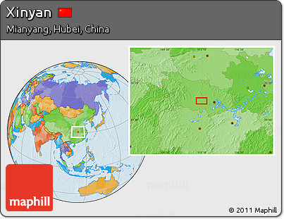 Political Location Map of Xinyan