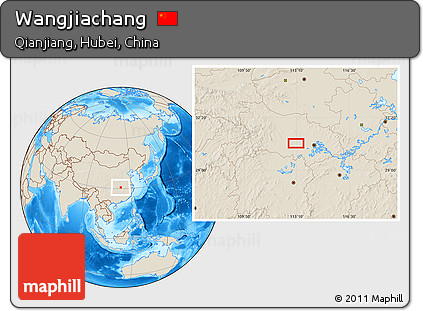 Shaded Relief Location Map of Wangjiachang