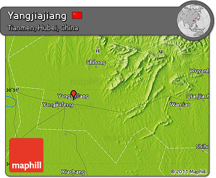 Physical Map of Yangjiajiang
