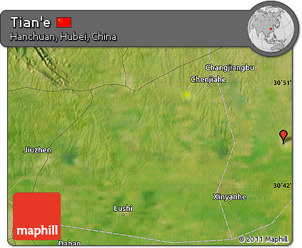 Satellite Map of Tian'e