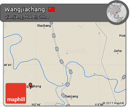 Shaded Relief Map of Wangjiachang