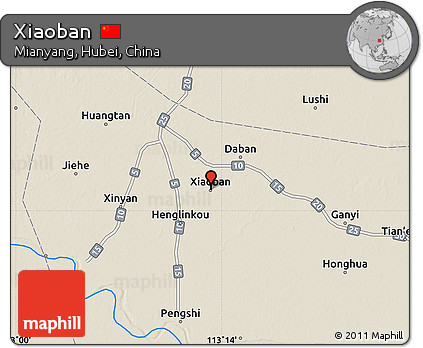 Shaded Relief Map of Xiaoban