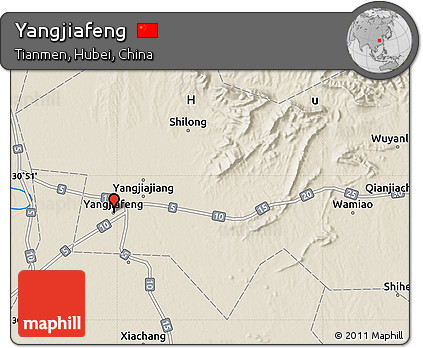 Shaded Relief Map of Yangjiafeng