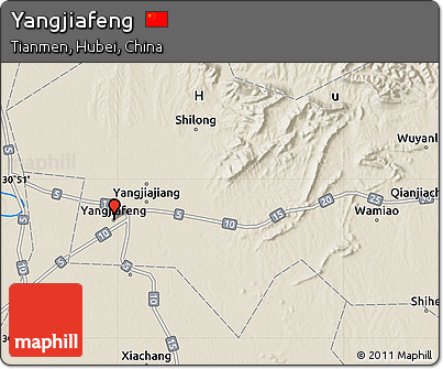 Shaded Relief Map of Yangjiafeng