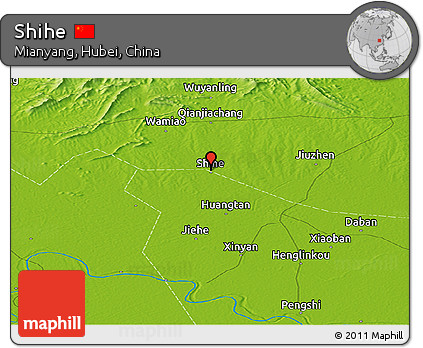 Physical Panoramic Map of Shihe