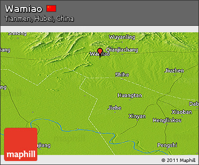 Physical Panoramic Map of Wamiao