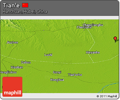 Physical Panoramic Map of Tian'e