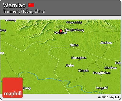 Physical Panoramic Map of Wamiao
