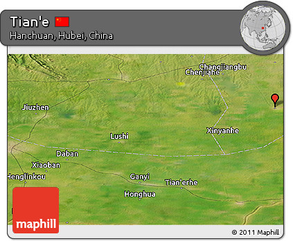 Satellite Panoramic Map of Tian'e