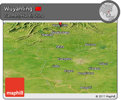 Satellite Panoramic Map of Wuyanling