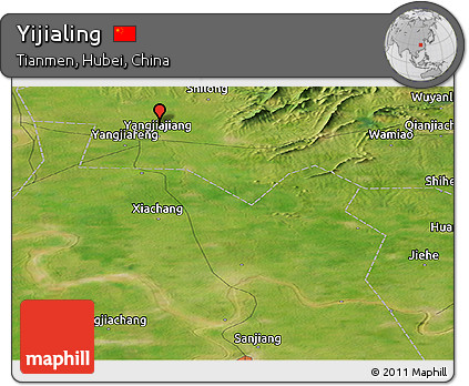 Satellite Panoramic Map of Yijialing