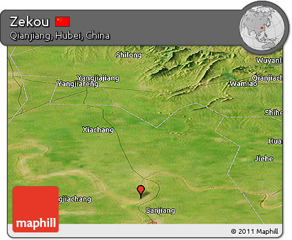 Satellite Panoramic Map of Zekou