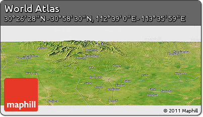 Satellite Panoramic Map of the Area around 30° 42' 29" N, 113° 7' 30" E