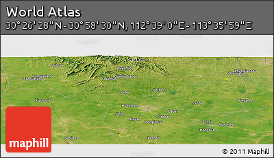 Satellite Panoramic Map of the Area around 30° 42' 29" N, 113° 7' 30" E