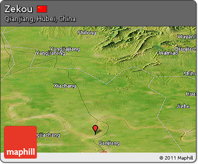 Satellite Panoramic Map of Zekou