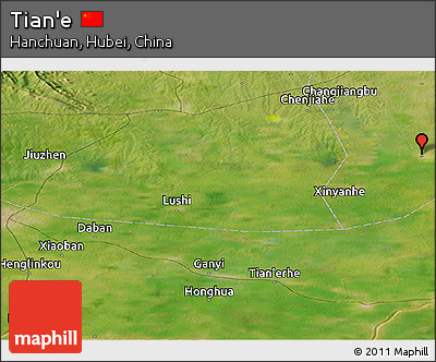 Satellite Panoramic Map of Tian'e