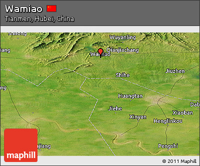 Satellite Panoramic Map of Wamiao