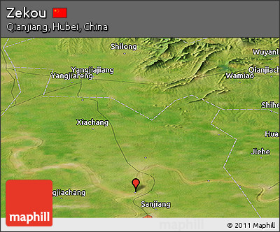 Satellite Panoramic Map of Zekou