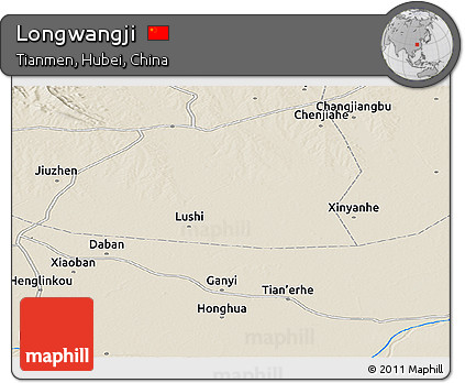 Shaded Relief Panoramic Map of Longwangji