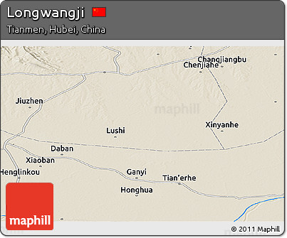 Shaded Relief Panoramic Map of Longwangji