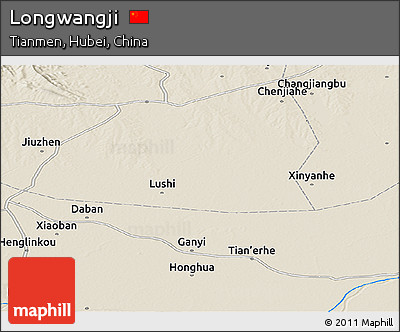 Shaded Relief Panoramic Map of Longwangji