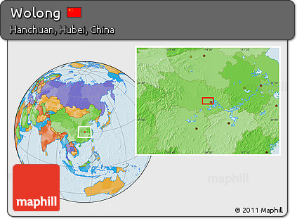 Political Location Map of Wolong