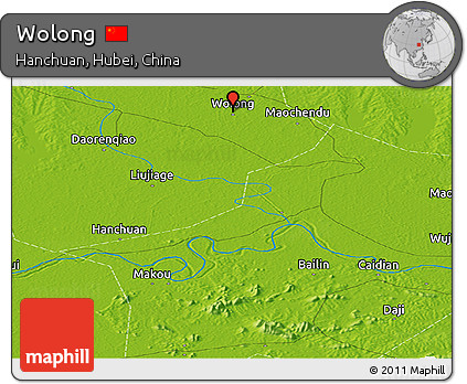 Physical Panoramic Map of Wolong