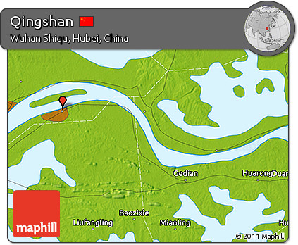 Physical 3D Map of Qingshan