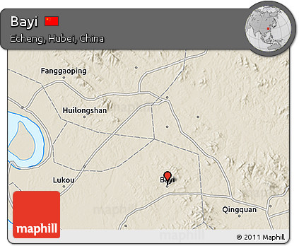 Shaded Relief 3D Map of Bayi