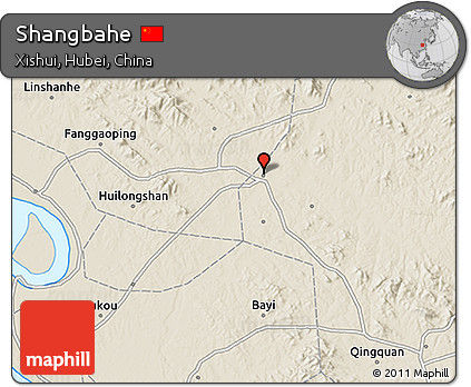 Shaded Relief 3D Map of Shangbahe