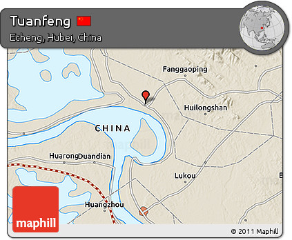 Shaded Relief 3D Map of Tuanfeng