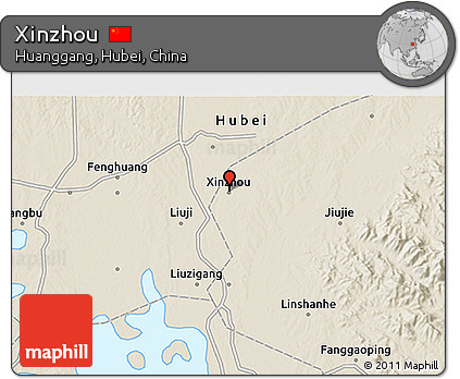 Shaded Relief 3D Map of Xinzhou