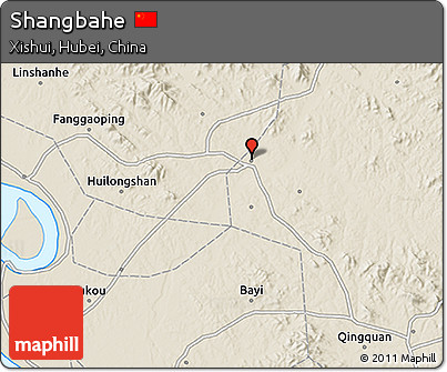 Shaded Relief 3D Map of Shangbahe