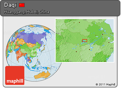 Political Location Map of Daqi