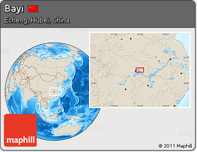 Shaded Relief Location Map of Bayi