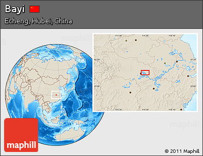 Shaded Relief Location Map of Bayi
