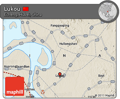 Shaded Relief Map of Lukou