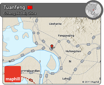 Shaded Relief Map of Tuanfeng