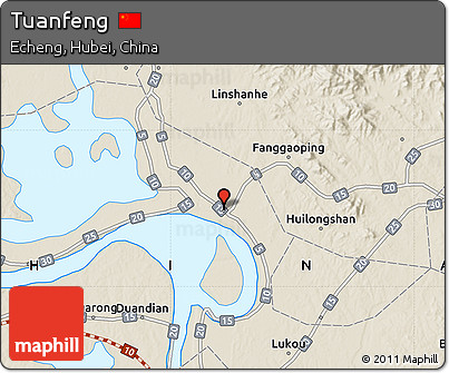 Shaded Relief Map of Tuanfeng