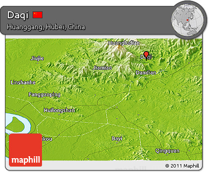 Physical Panoramic Map of Daqi