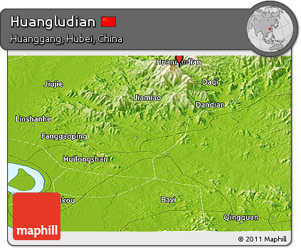 Physical Panoramic Map of Huangludian