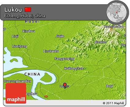 Physical Panoramic Map of Lukou