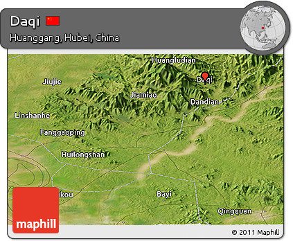 Satellite Panoramic Map of Daqi