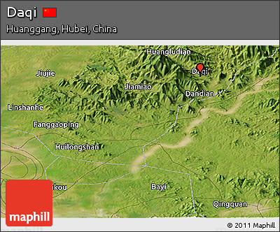 Satellite Panoramic Map of Daqi