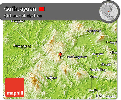 Physical 3D Map of Guihuayuan
