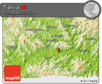 Physical 3D Map of Tianjia