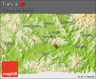 Physical 3D Map of Tianjia